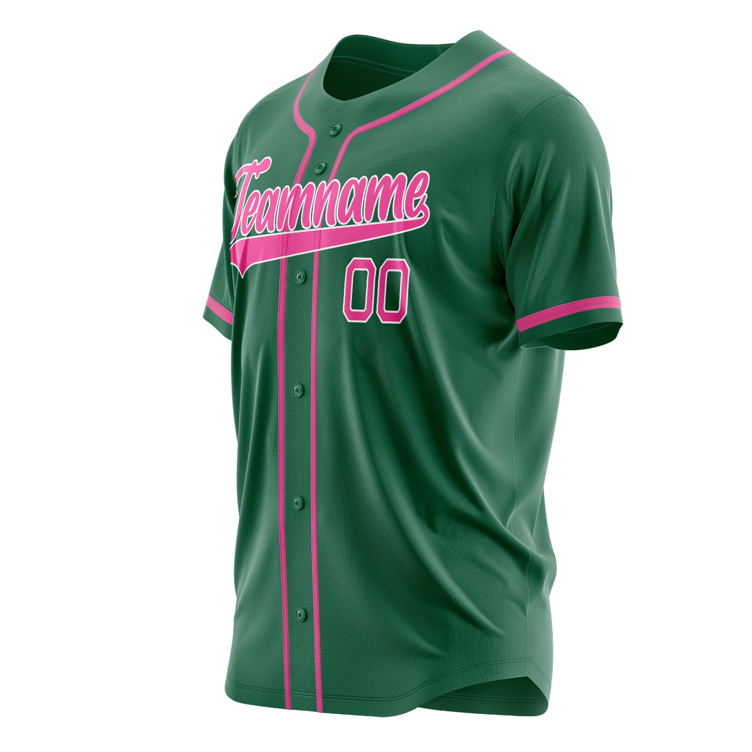 Benutzerdefiniertes Professionelles Kelly Grün Rosa Baseballtrikot