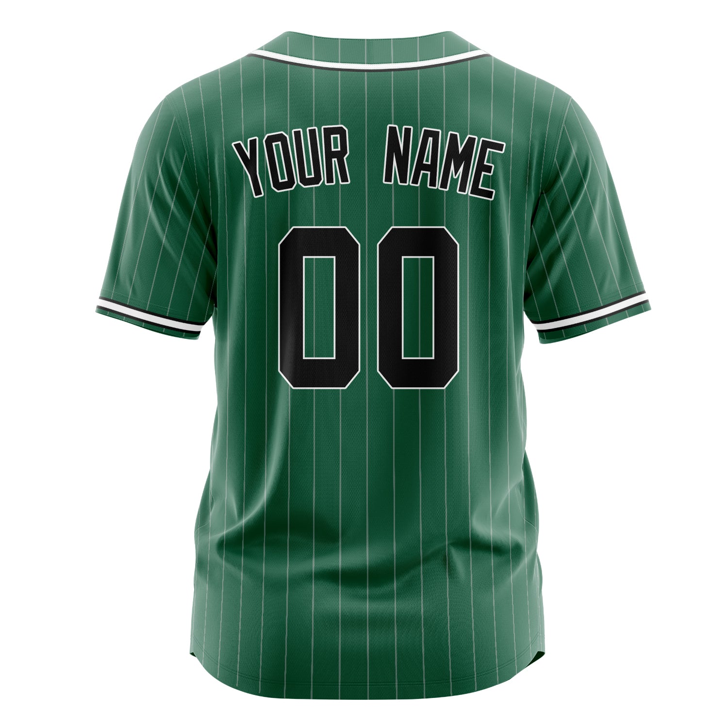 Custom Professional Kelly Green Black Baseball Jersey