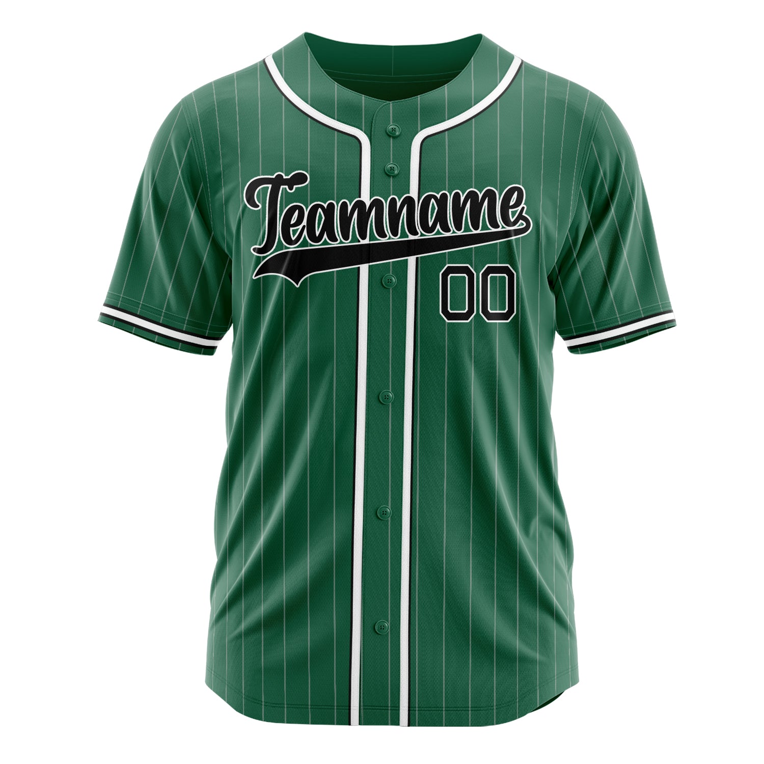 Custom Professional Kelly Green Black Baseball Jersey