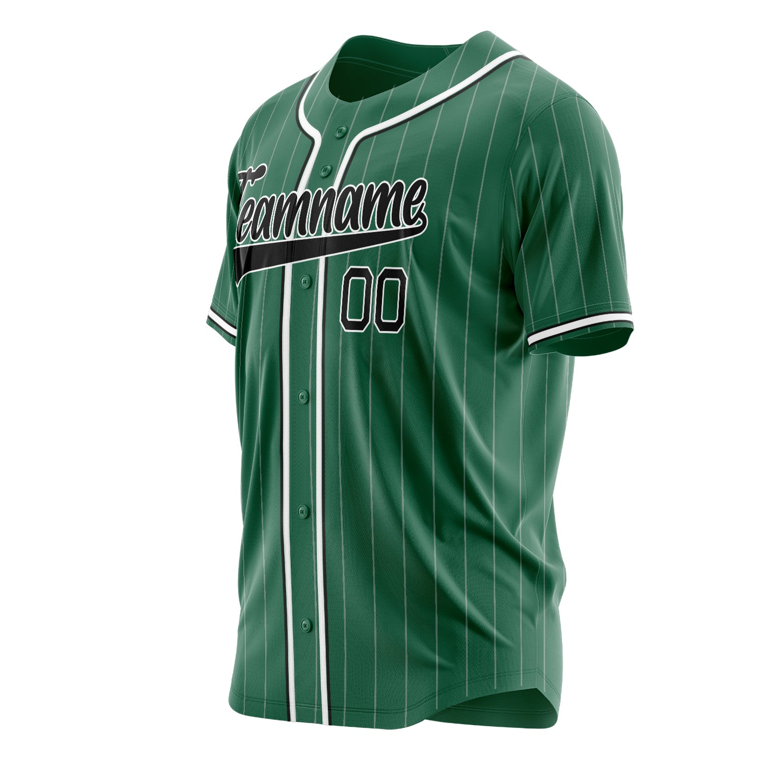 Custom Professional Kelly Green Black Baseball Jersey
