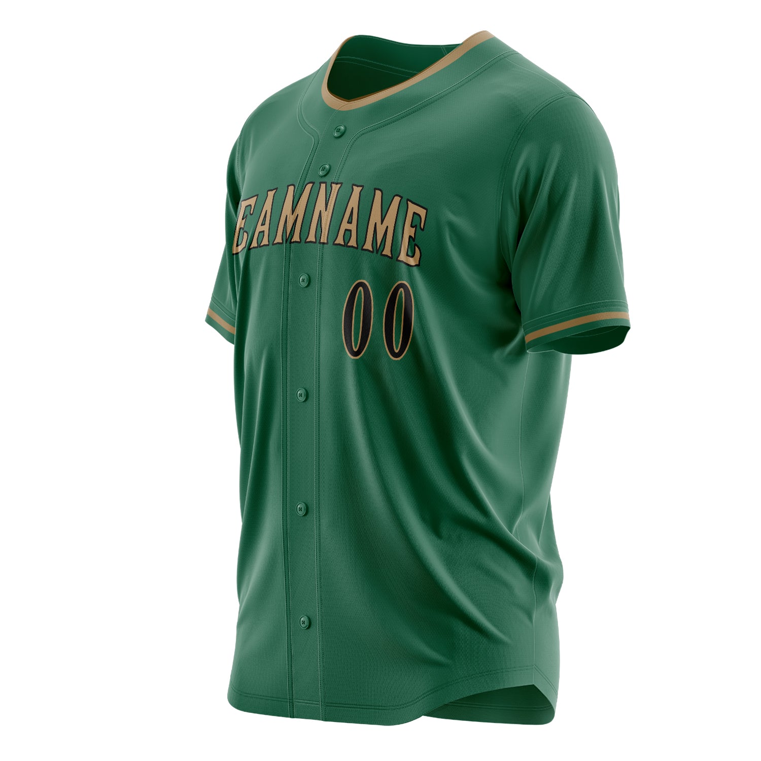 Custom Professional Kelly Green Old Gold Baseball Jersey