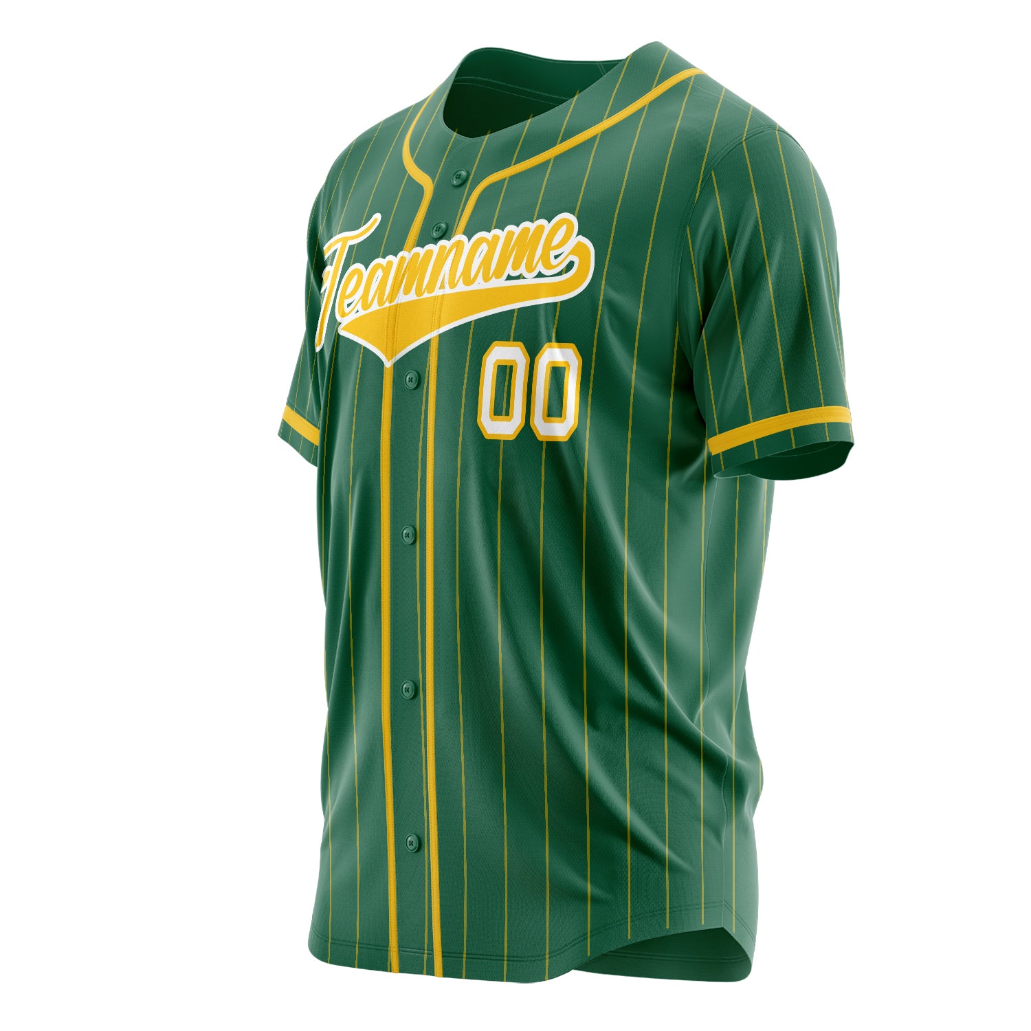 Benutzerdefiniertes Professionelles Kelly Grün Gold Baseballtrikot