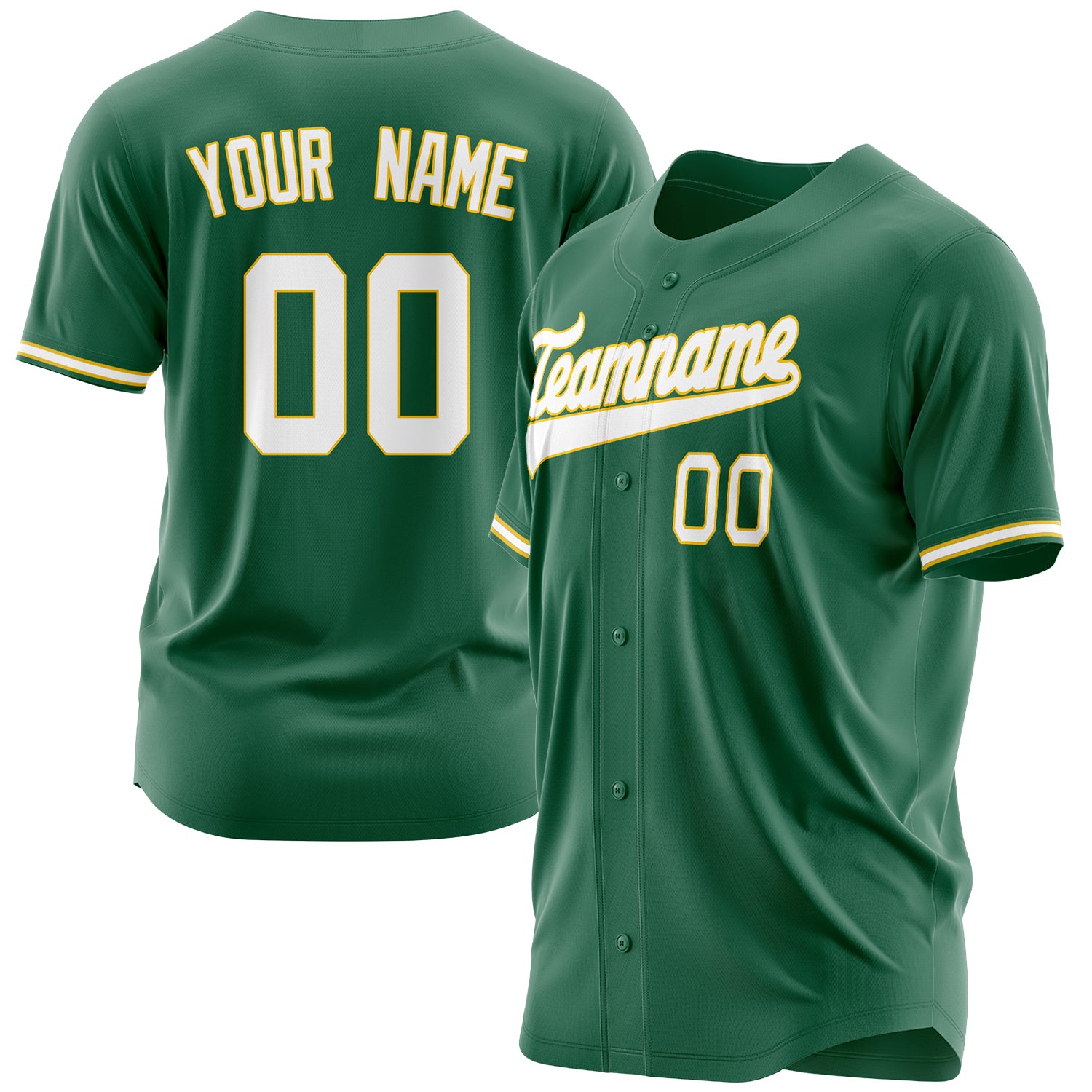 Benutzerdefiniertes Professionelles Kelly Grün Weiß Baseballtrikot BB03240607JZ115