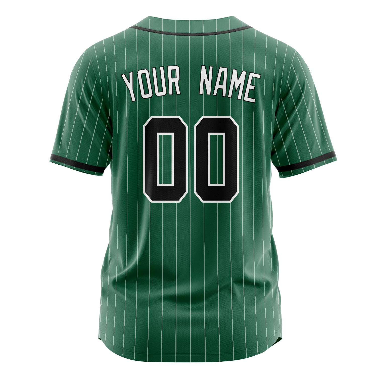 Custom Professional Kelly Green Black Baseball Jersey