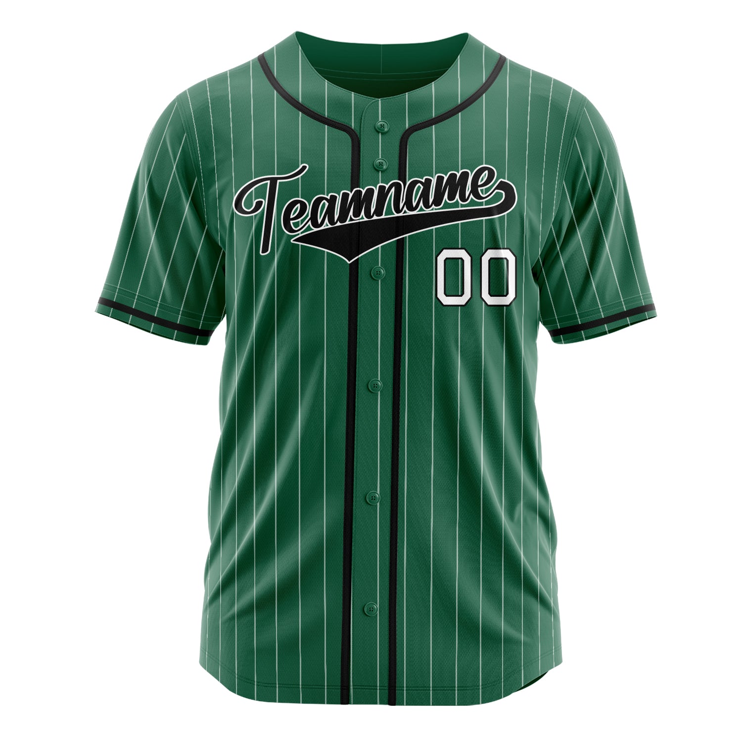 Custom Professional Kelly Green Black Baseball Jersey