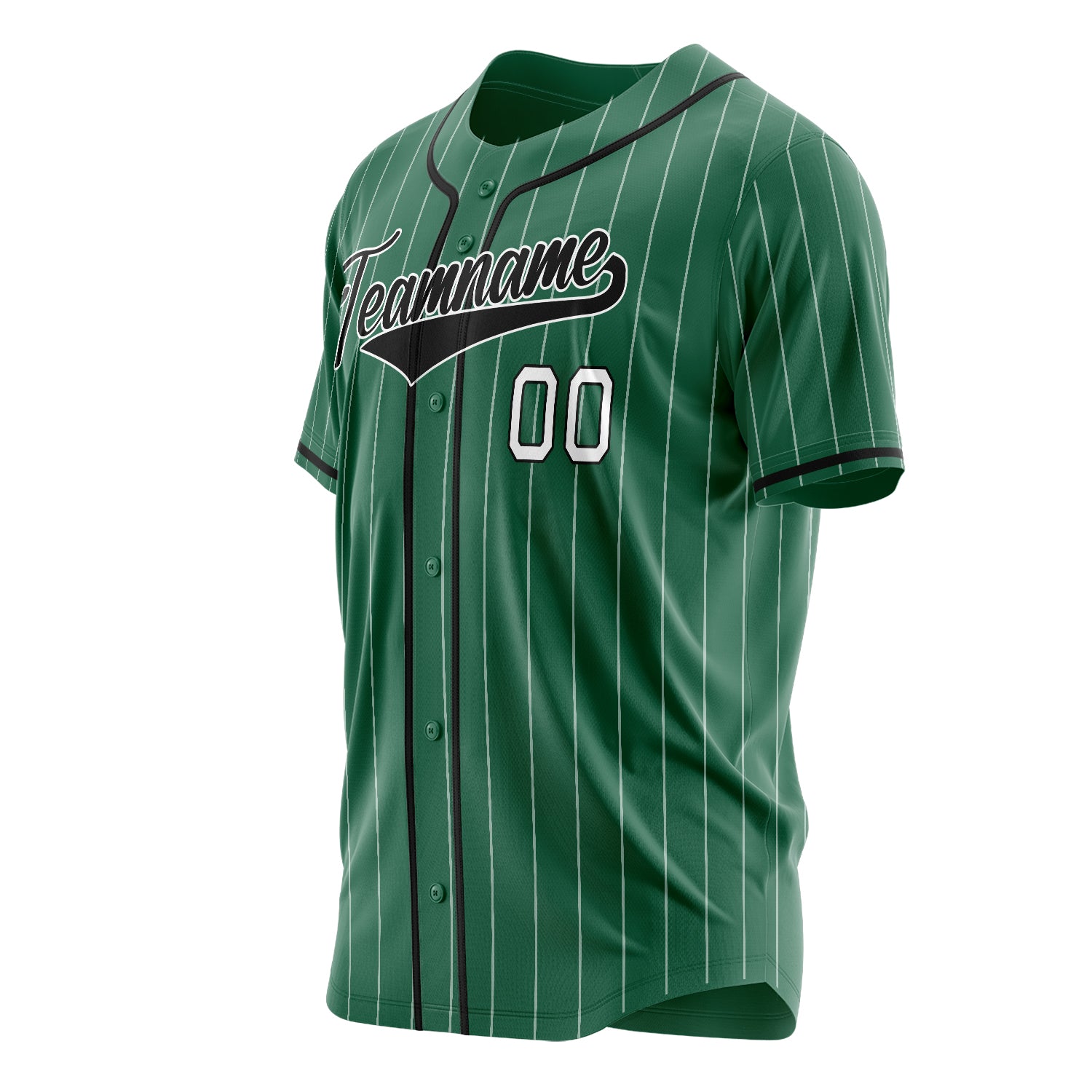 Custom Professional Kelly Green Black Baseball Jersey