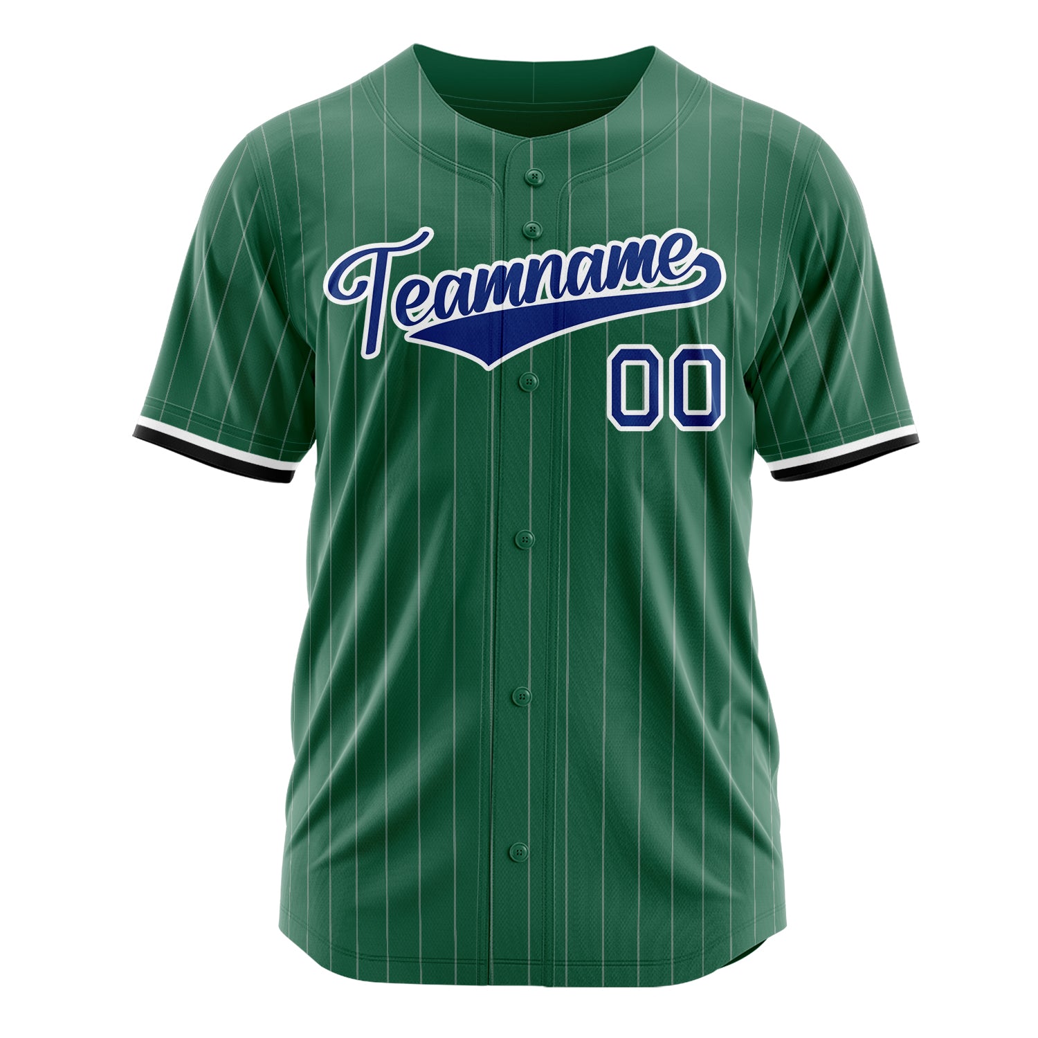 Custom Professional Kelly Green Royal Blue Baseball Jersey
