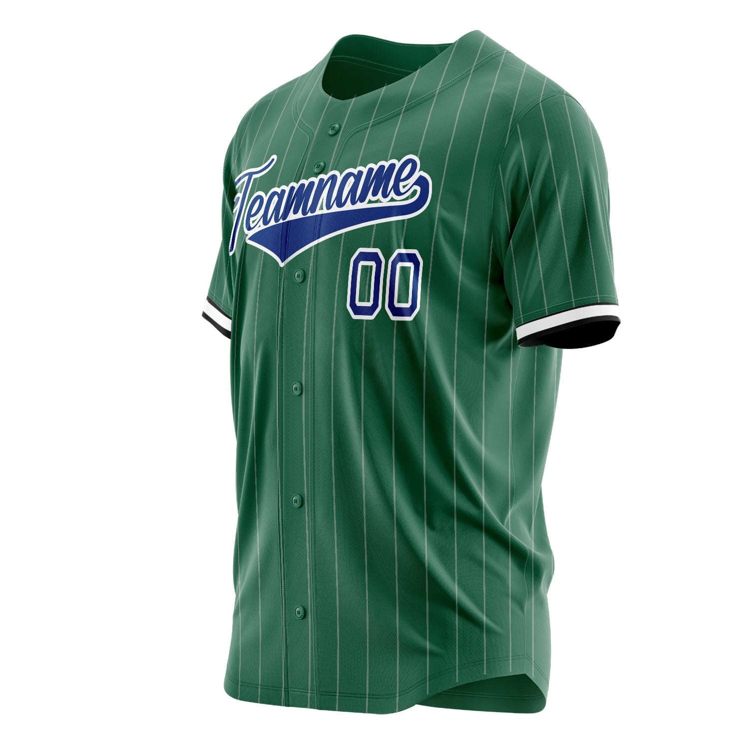 Custom Professional Kelly Green Royal Blue Baseball Jersey