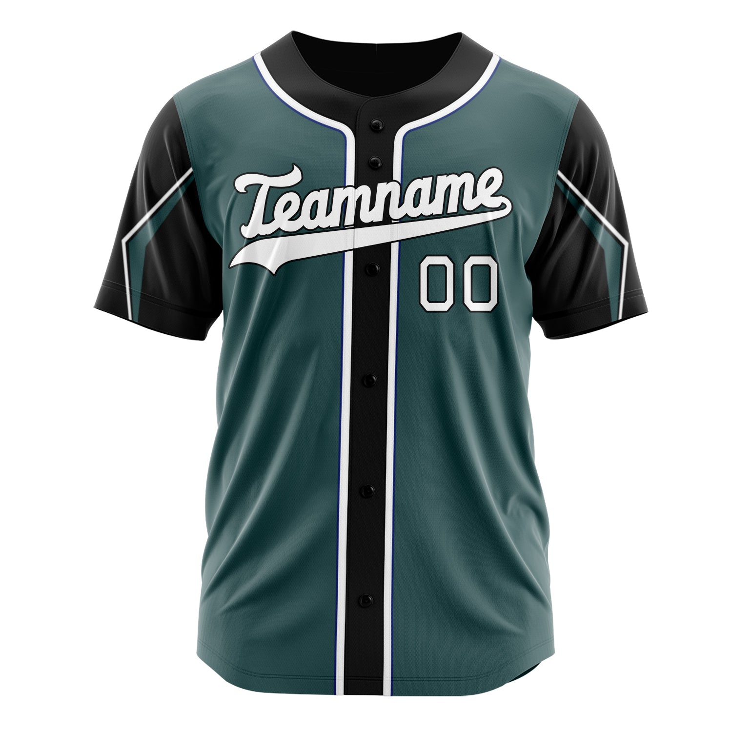 Benutzerdefiniertes Professionelles Mitternachtsgrün Weiß Baseballtrikot