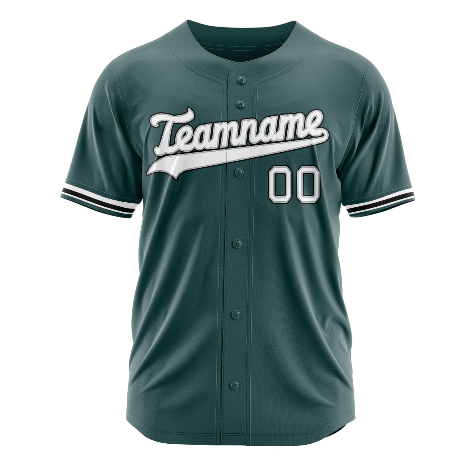 Benutzerdefiniertes Professionelles Mitternachtsgrün Weiß Baseballtrikot