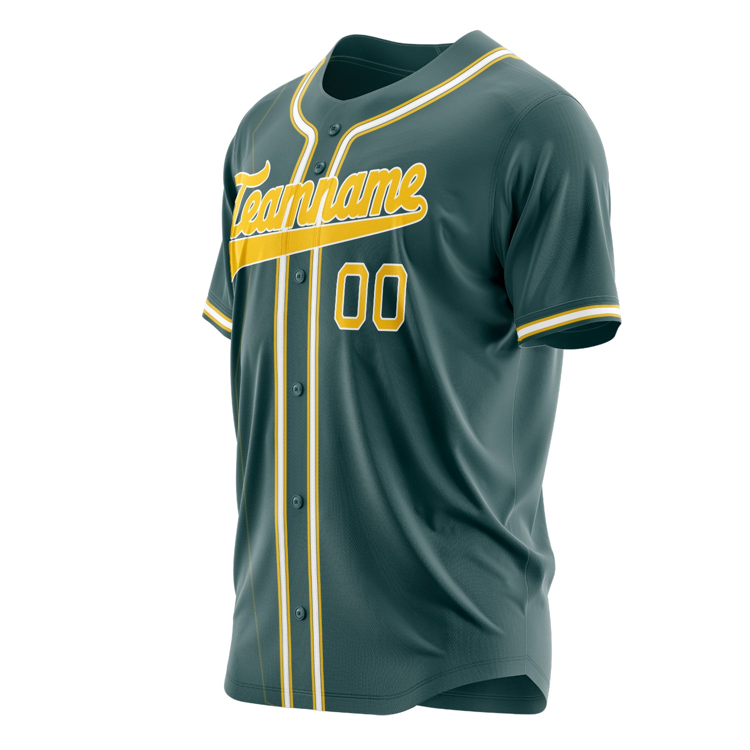 Benutzerdefiniertes Professionelles Mitternachtsgrün Gold Baseballtrikot