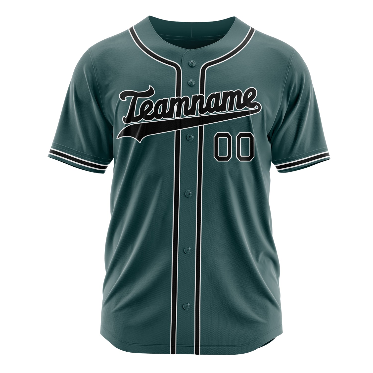 Custom Professional Midnight Green Black Baseball Jersey