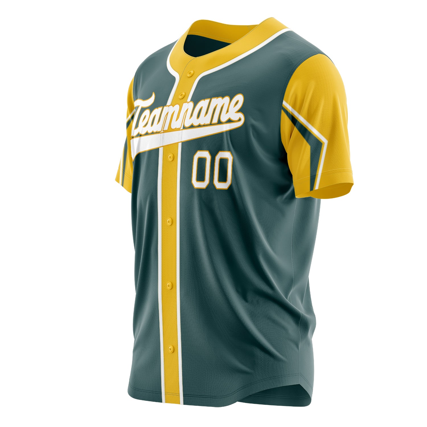Benutzerdefiniertes Professionelles Mitternachtsgrün Gold Baseballtrikot