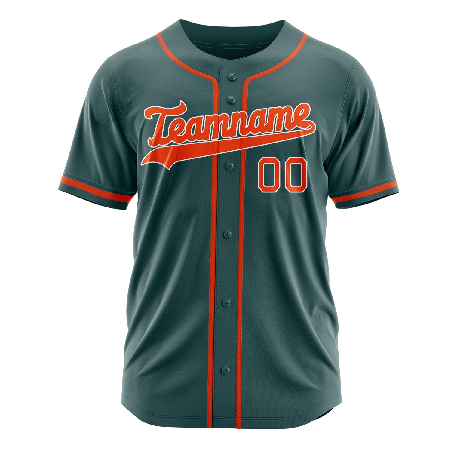 Custom Professional Midnight Green Orange Baseball Jersey