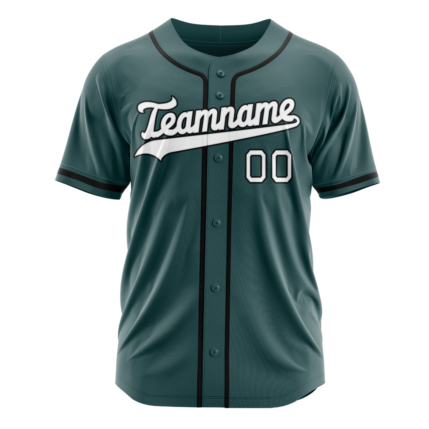 Custom Professional Midnight Green White Baseball Jersey