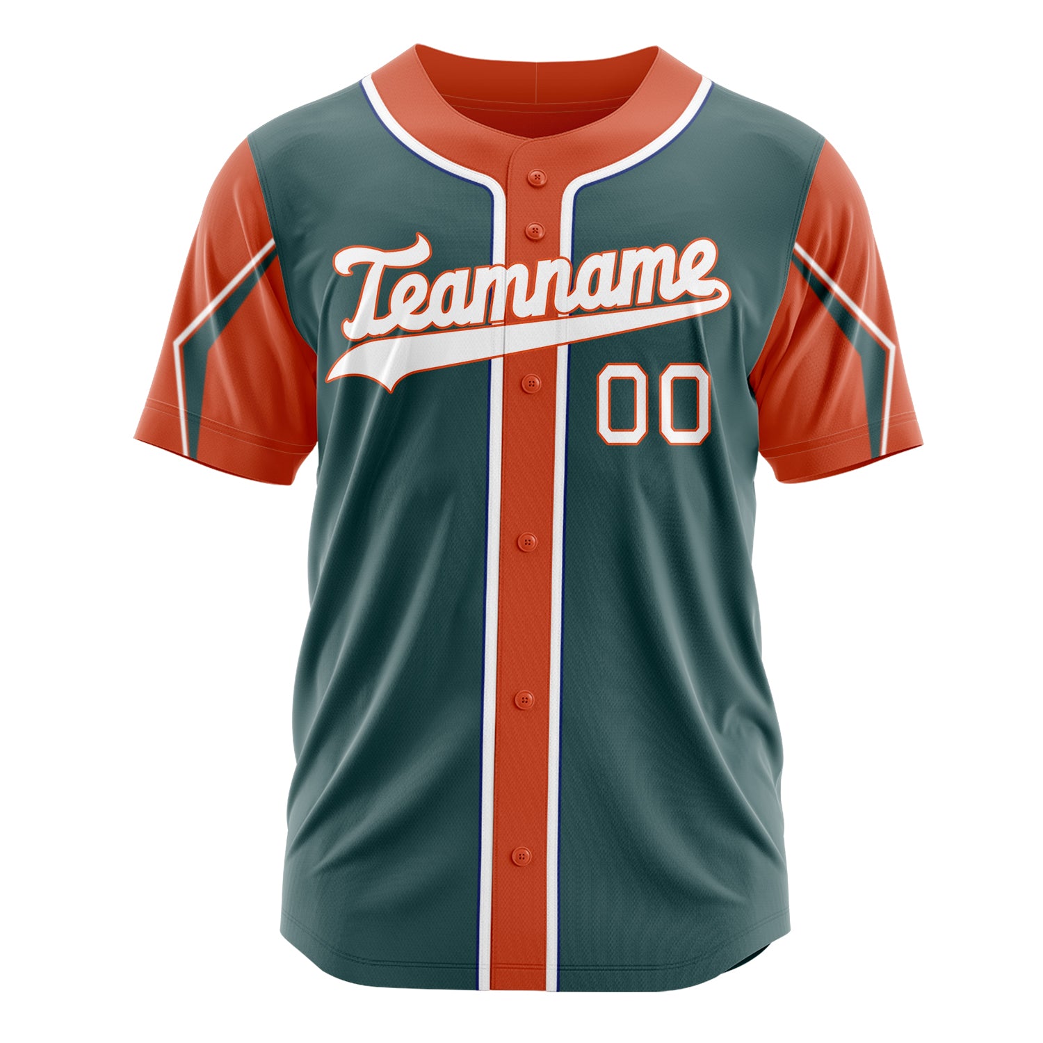Custom Professional Midnight Green Orange Baseball Jersey