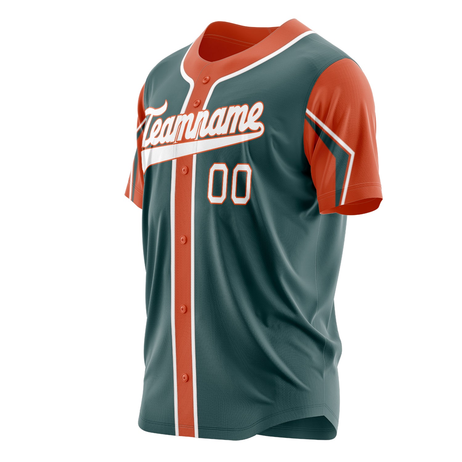 Benutzerdefiniertes Professionelles Mitternachtsgrün Orange Baseballtrikot