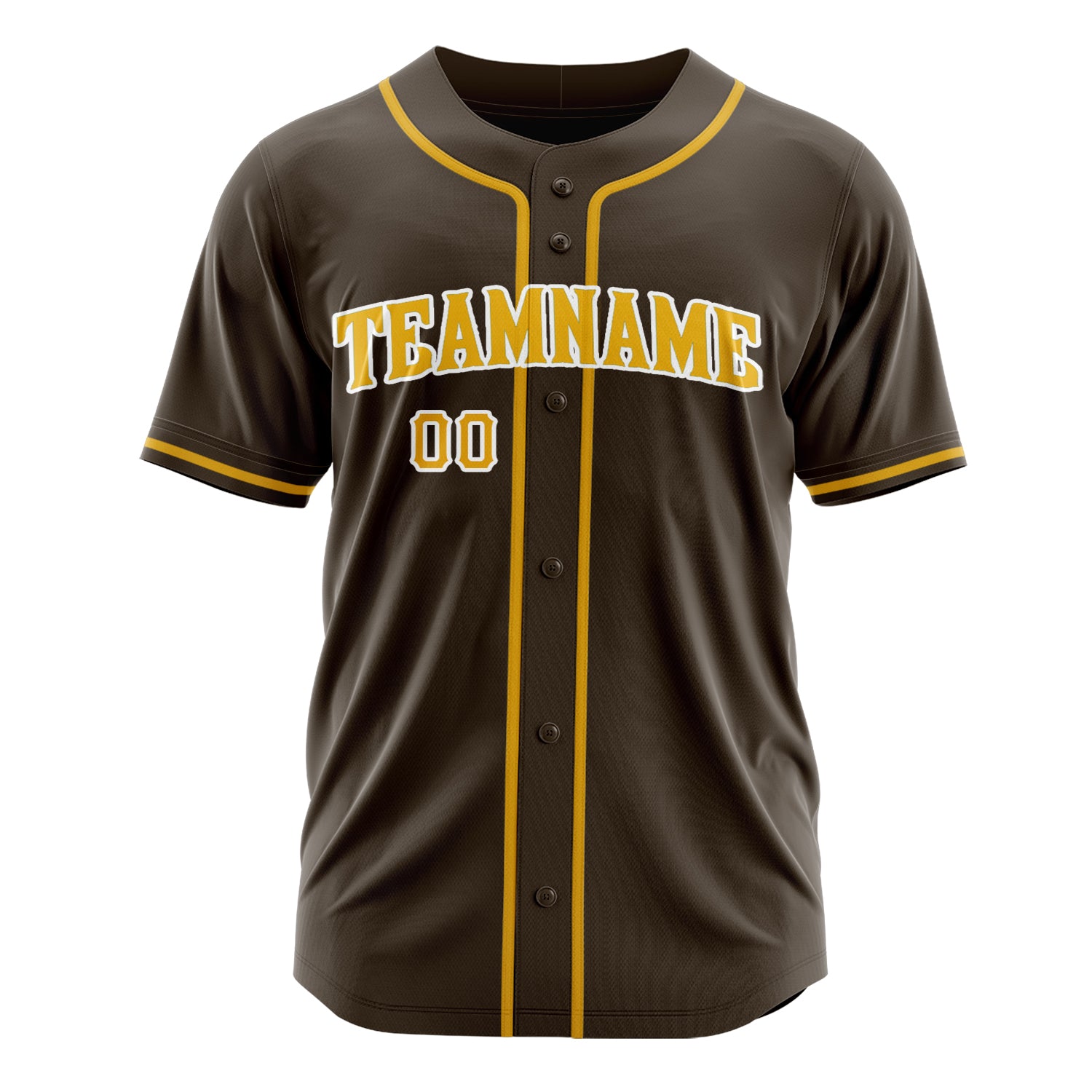 Benutzerdefiniertes Professionelles Braun Gold Baseballtrikot