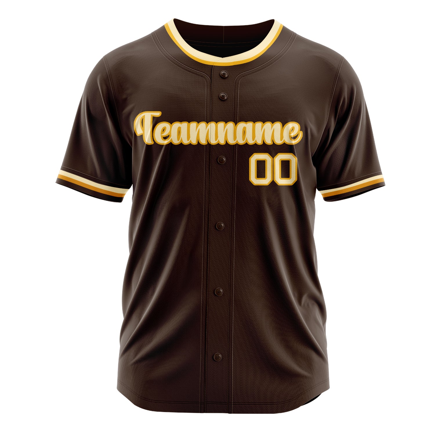 Custom Professional Brown Cream Baseball Jersey