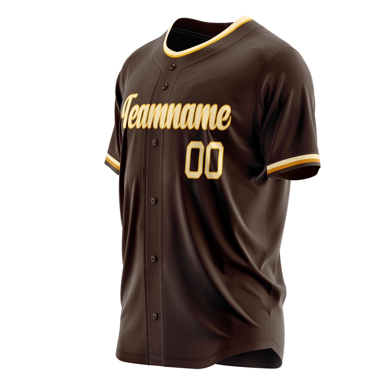 Benutzerdefiniertes Professionelles Braun Creme Baseballtrikot