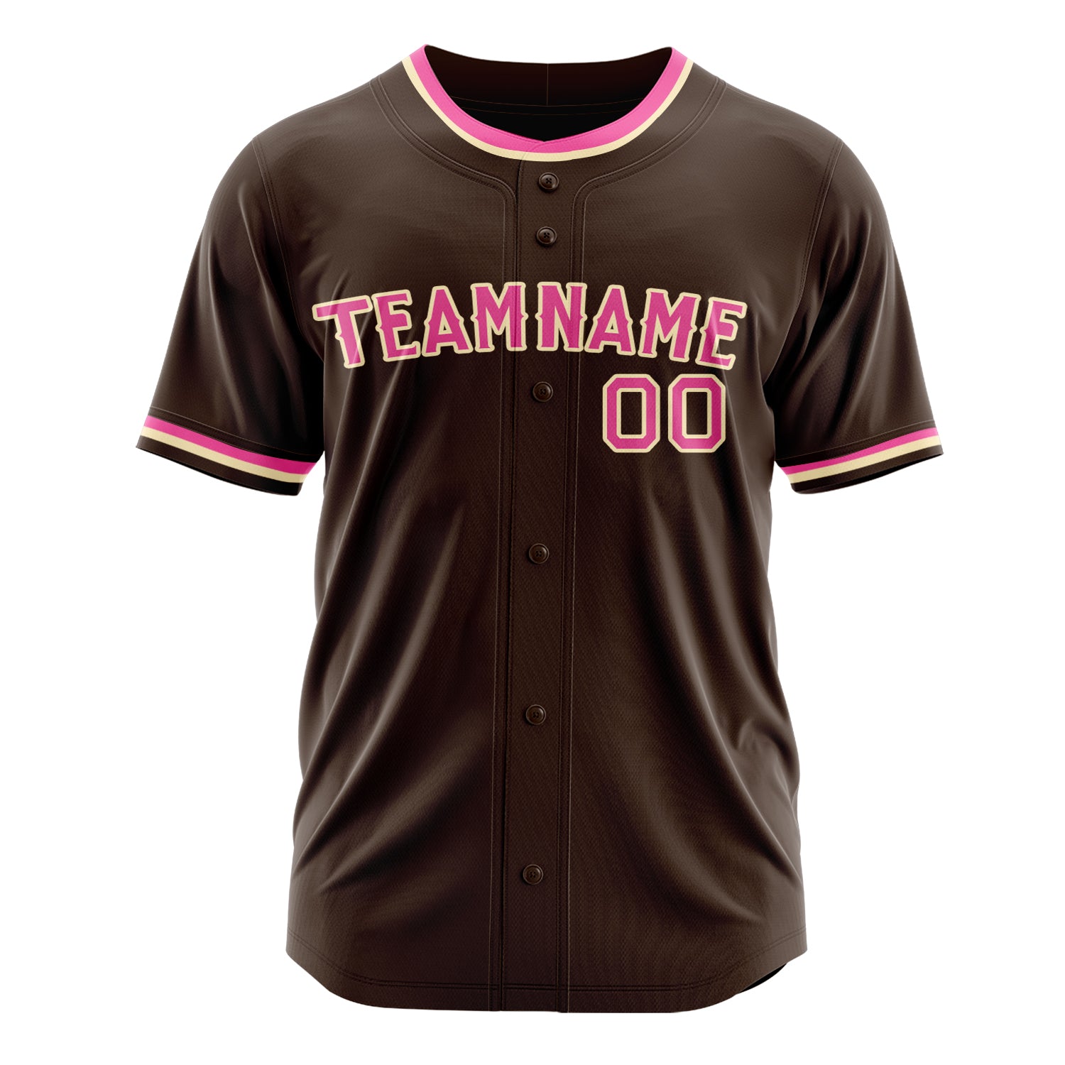 Custom Professional Brown Pink Baseball Jersey