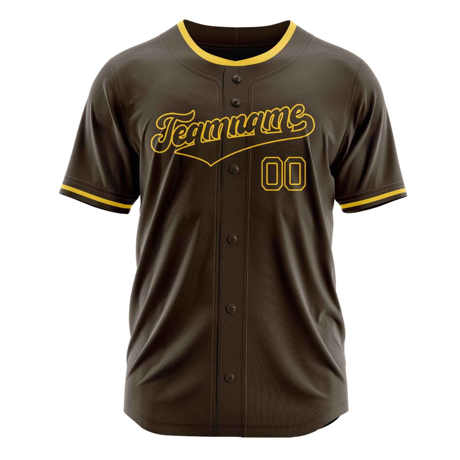 Custom Professional Brown Gold Baseball Jersey