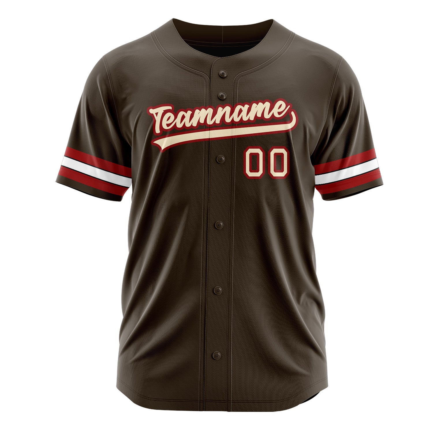 Custom Professional Brown Cream Baseball Jersey