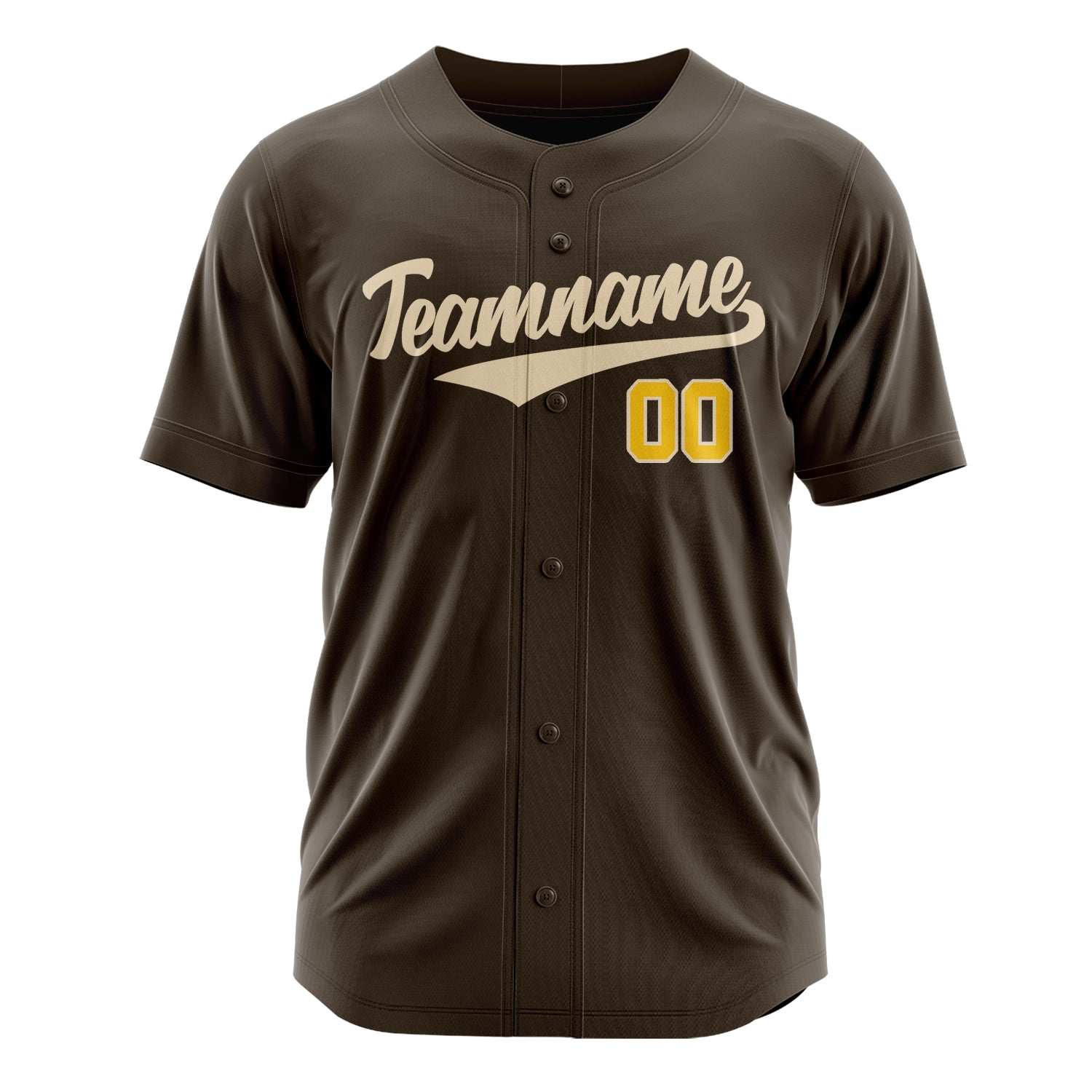 Custom Professional Brown Cream Baseball Jersey