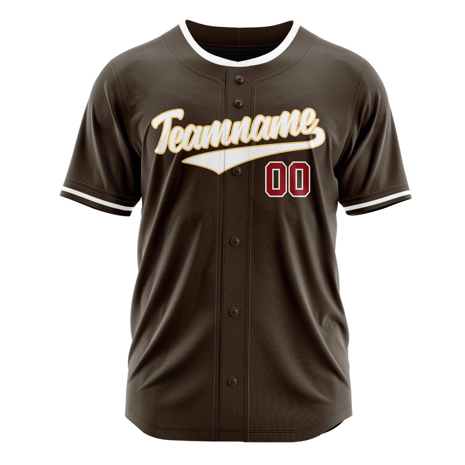Custom Professional Brown White Baseball Jersey