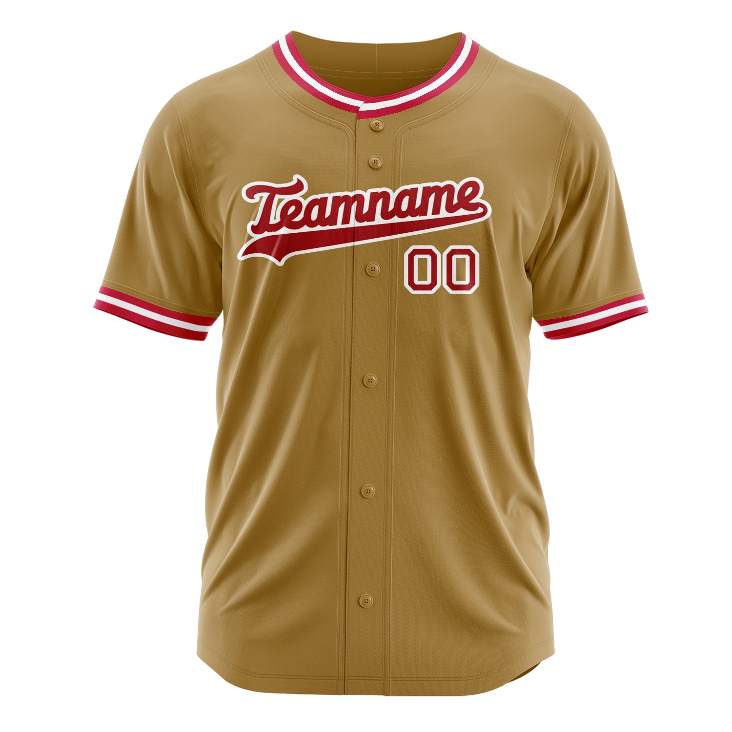 Benutzerdefiniertes Professionelles Altgold Rot Baseballtrikot