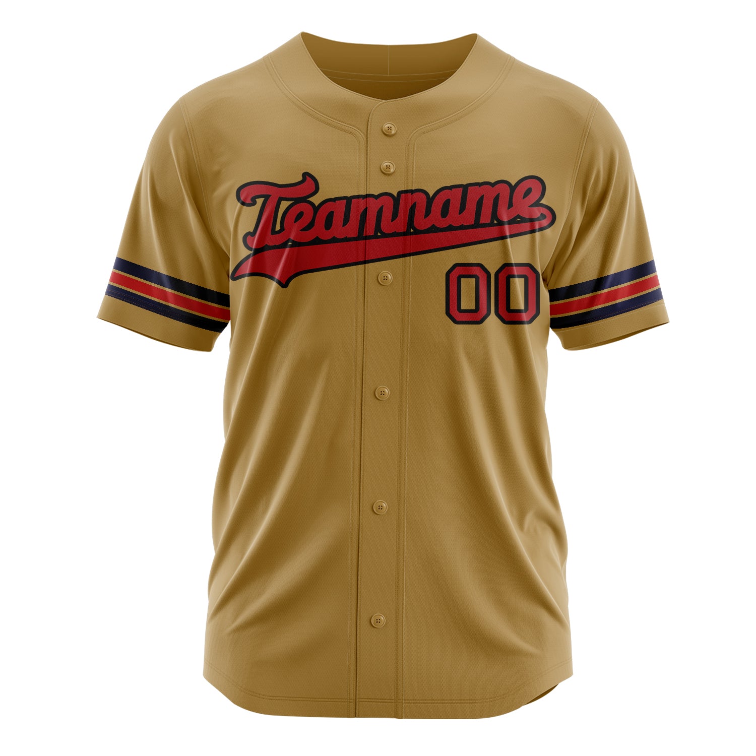 Benutzerdefiniertes Professionelles Altgold Rot Baseballtrikot