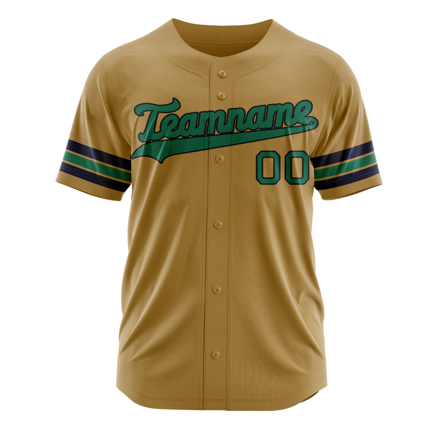 Custom Professional Old Gold Kelly Green Baseball Jersey