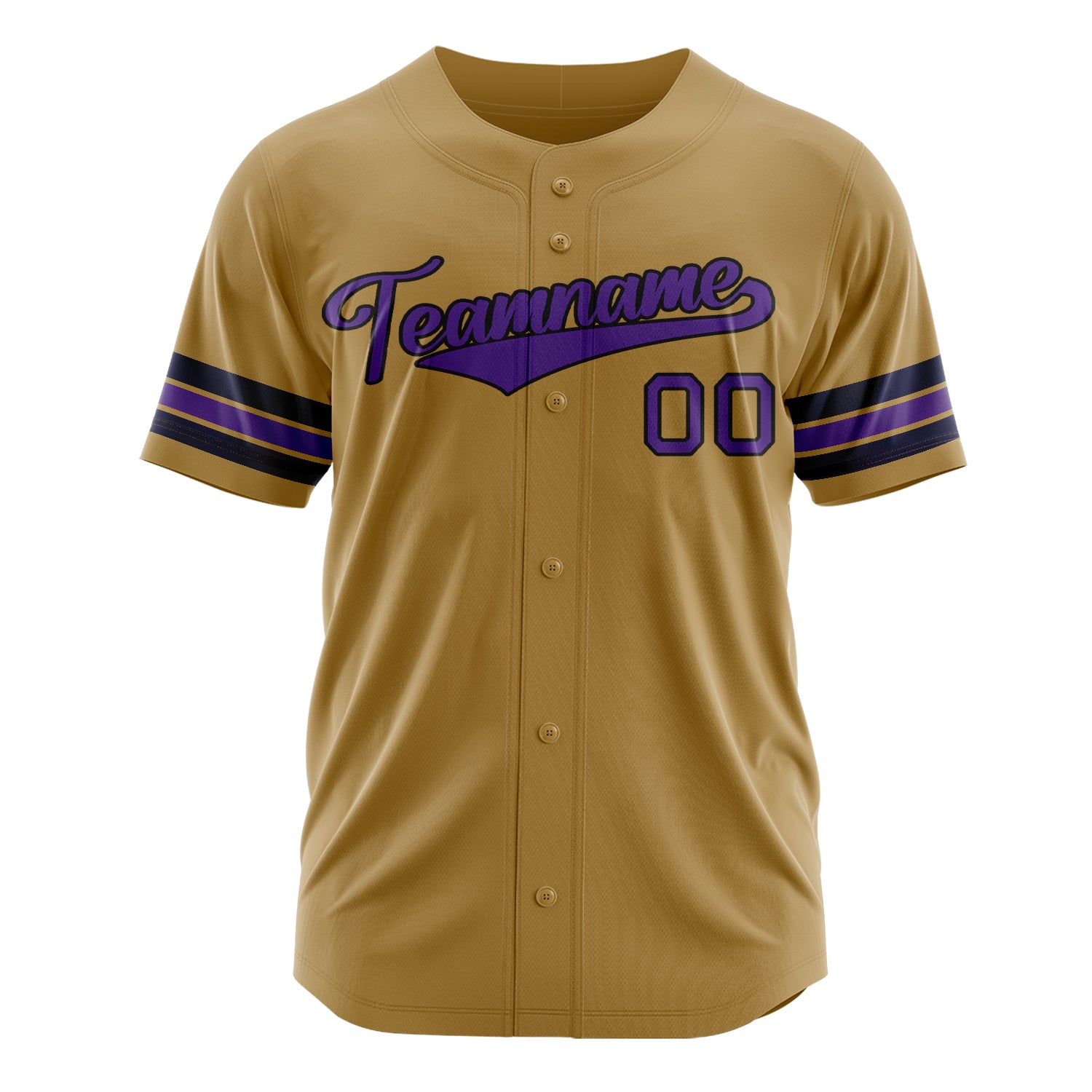 Custom Professional Old Gold Purple Baseball Jersey