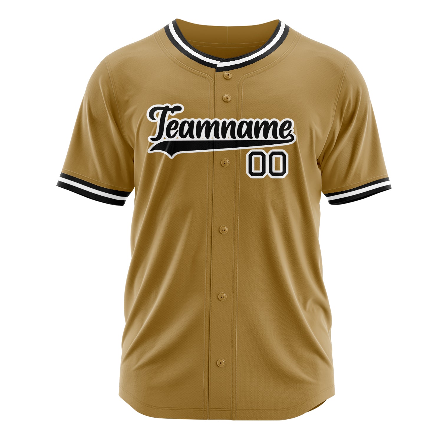 Custom Professional Old Gold Black Baseball Jersey