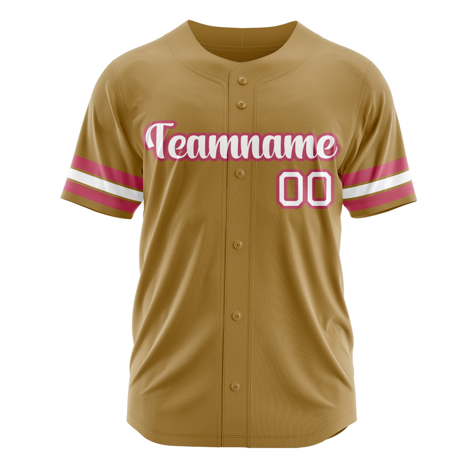 Custom Professional Old Gold White Baseball Jersey