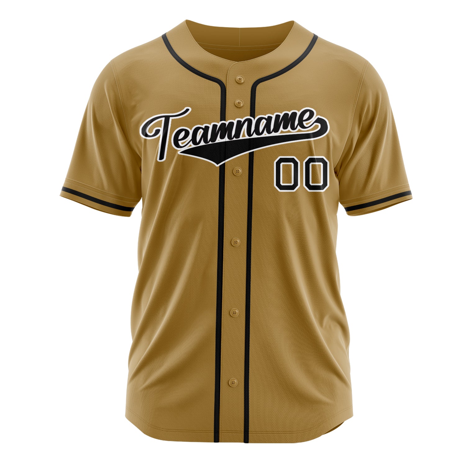 Custom Professional Old Gold Black Baseball Jersey