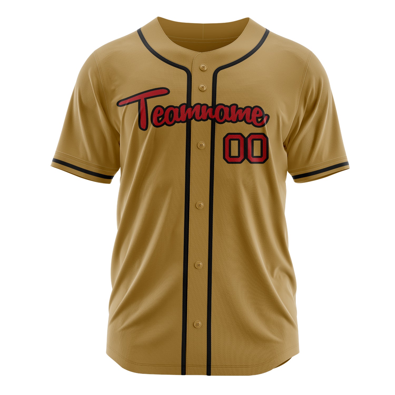 Custom Professional Old Gold Red Baseball Jersey