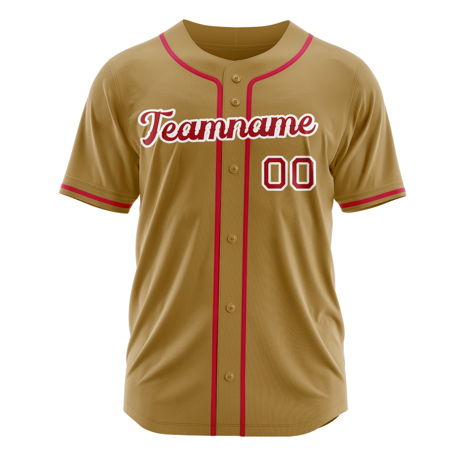Custom Professional Old Gold Red Baseball Jersey