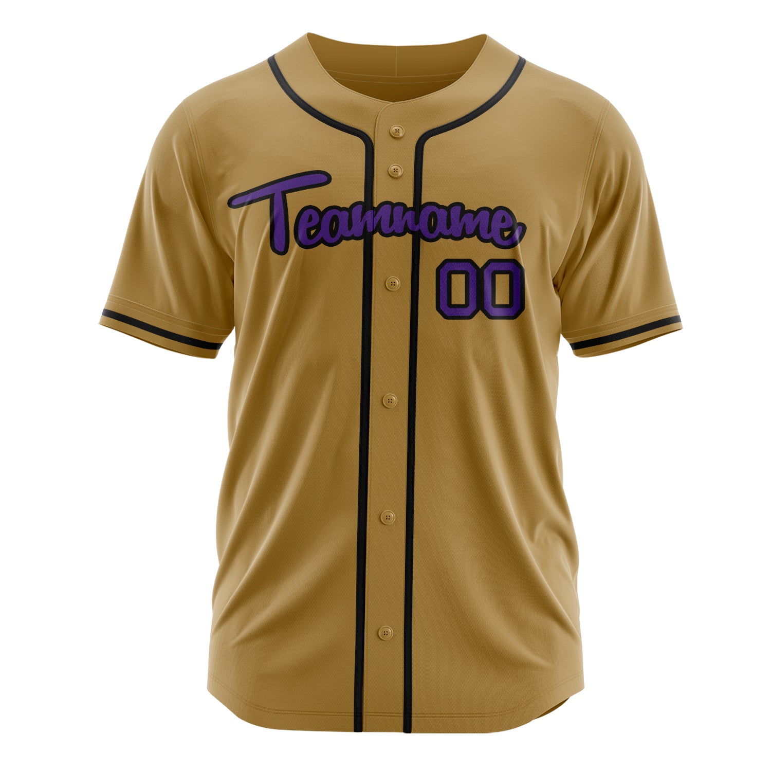 Custom Professional Old Gold Purple Baseball Jersey