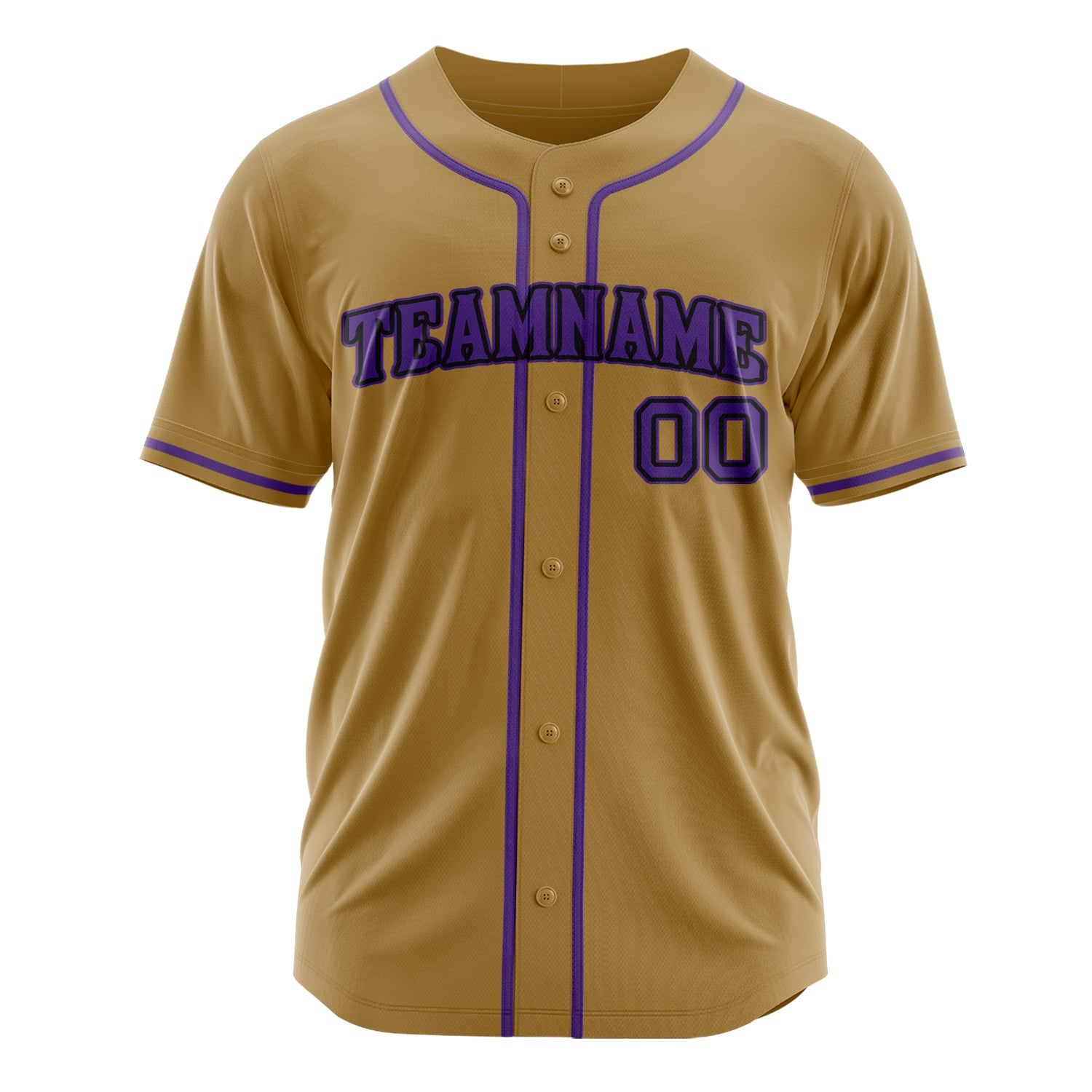 Custom Professional Old Gold Purple Baseball Jersey