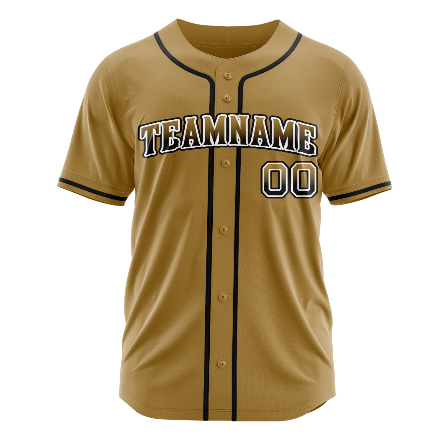 Custom Professional Old Gold Black Baseball Jersey