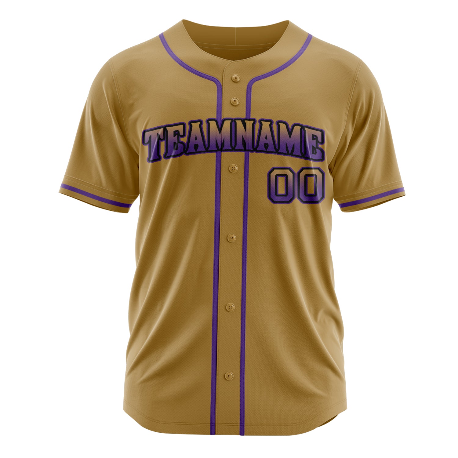 Custom Professional Old Gold Purple Baseball Jersey