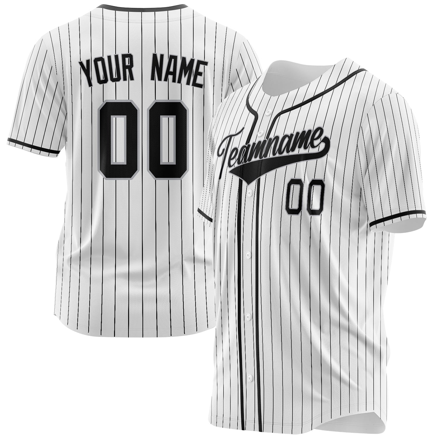 Benutzerdefiniertes Professionelles Weiß Schwarz Baseballtrikot BB03240607LH356