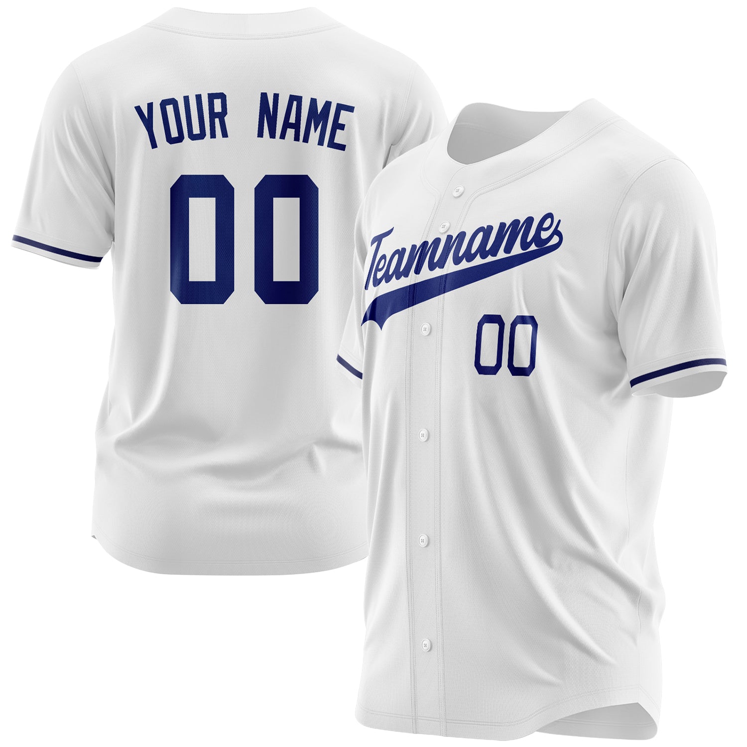 Benutzerdefiniertes Professionelles Weiß Königsblau Baseballtrikot BB03240607LH357