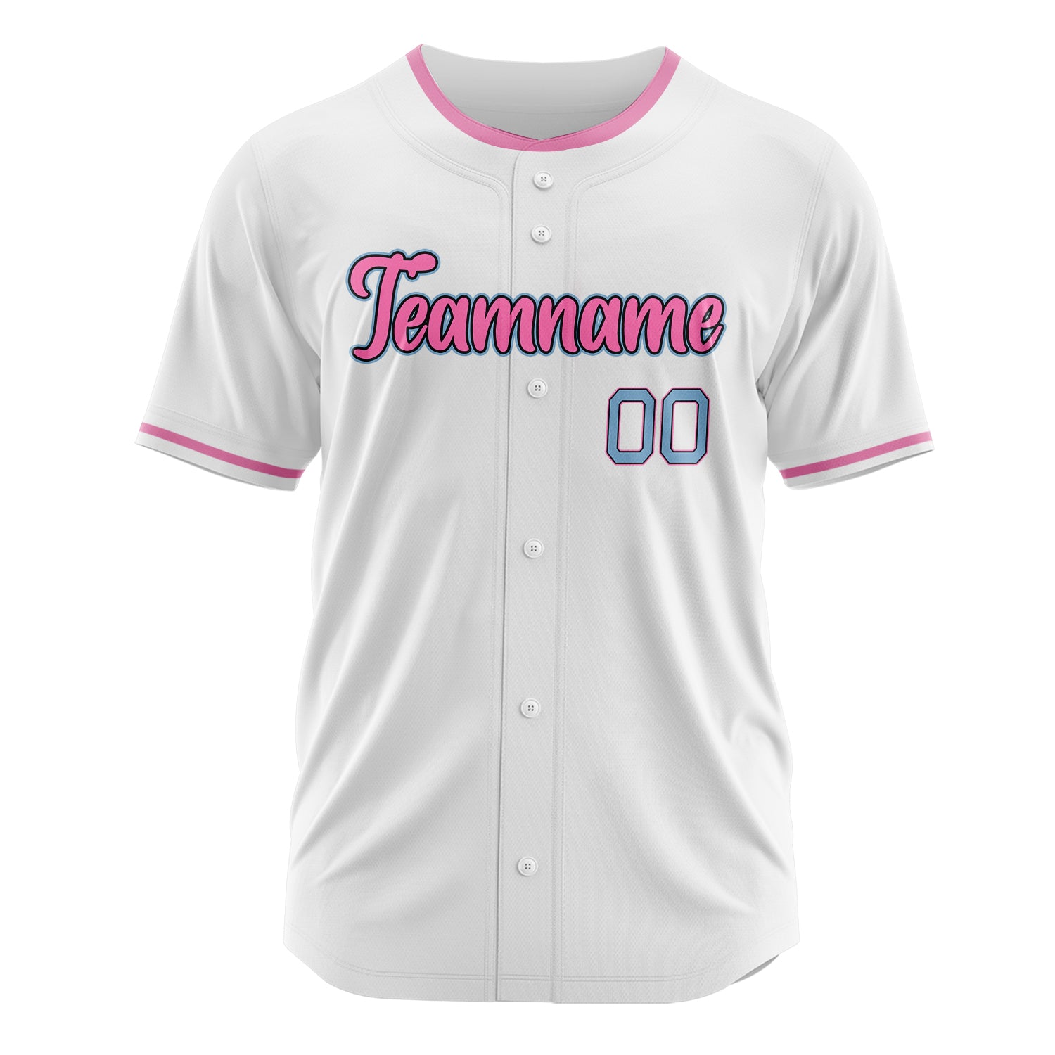 Custom Professional White Pink Baseball Jersey