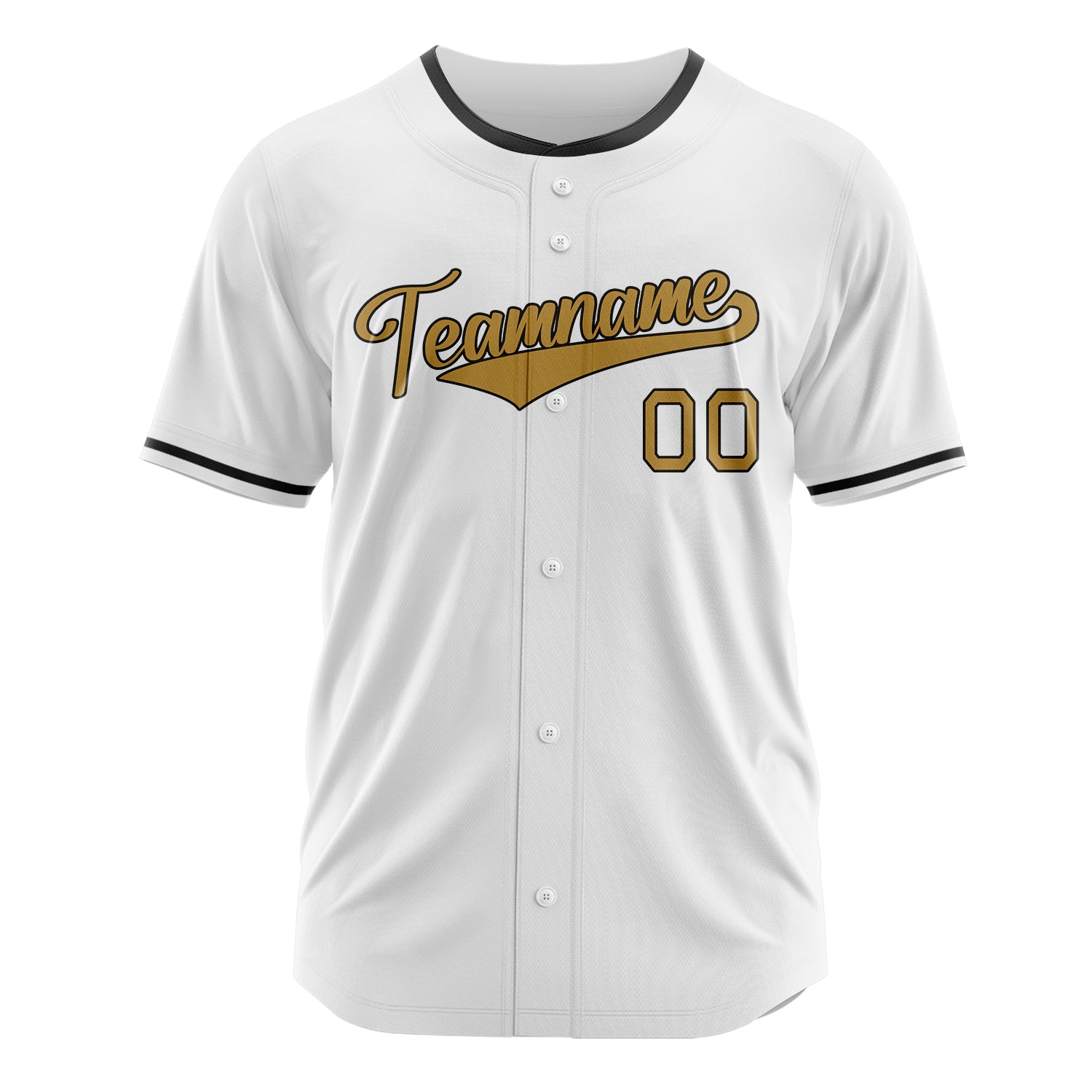 Custom Professional White Old Gold Baseball Jersey