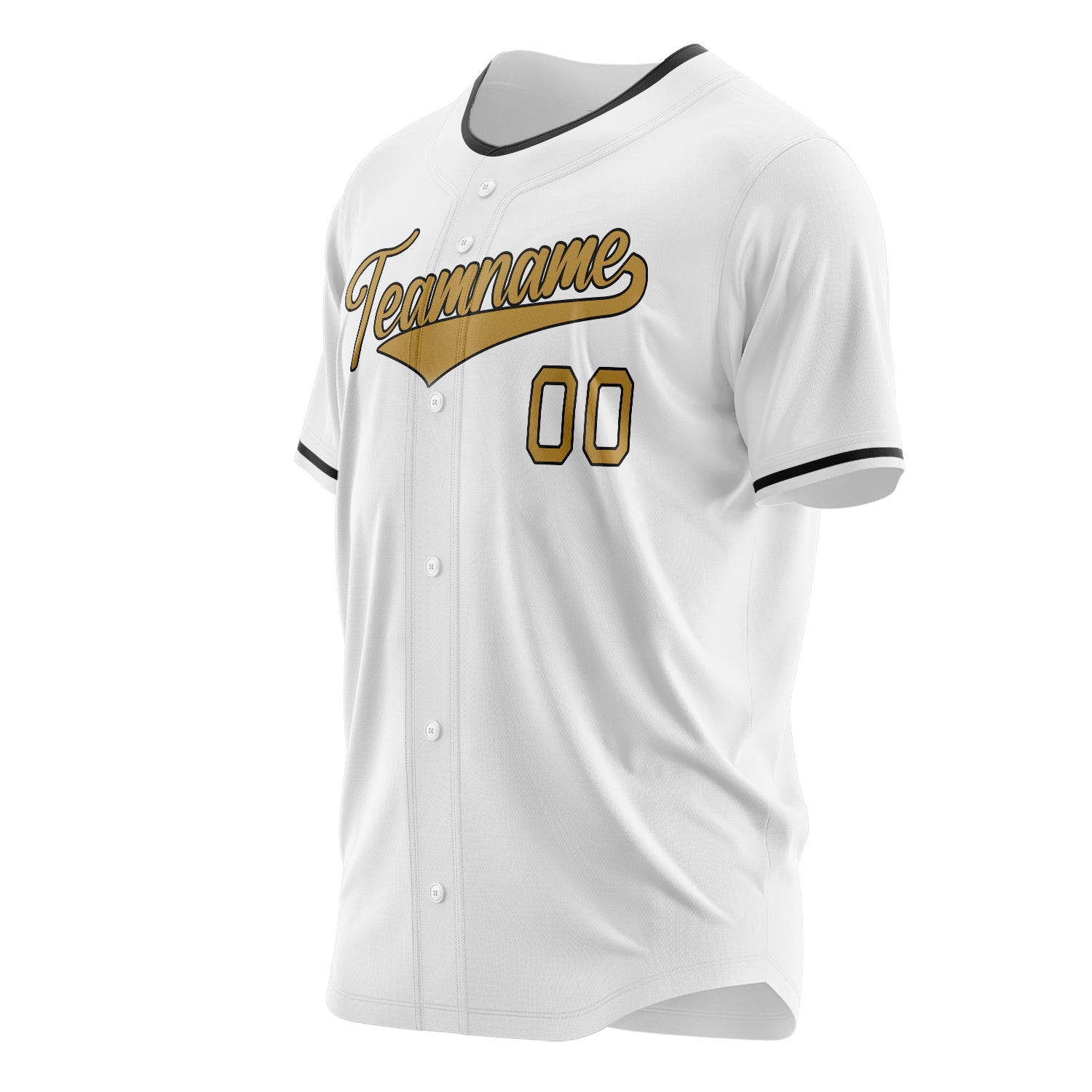 Benutzerdefiniertes Professionelles Weiß Altgold Baseballtrikot