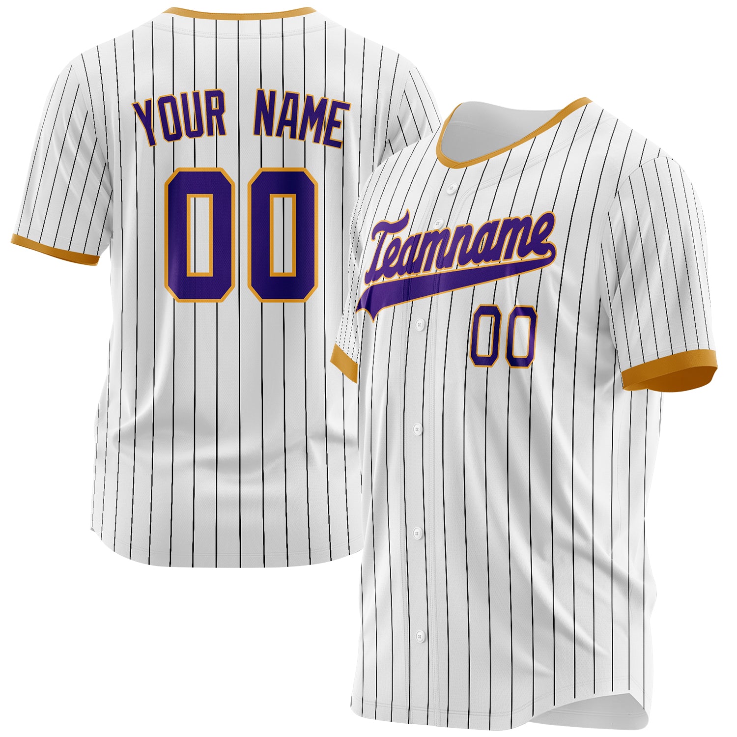 Benutzerdefiniertes Professionelles Weiß Lila Baseballtrikot BB03240607LH364