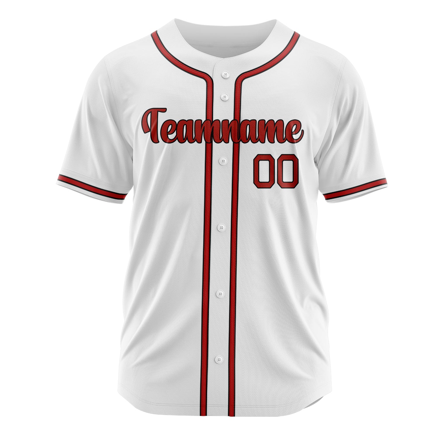 Custom Professional White Red Baseball Jersey