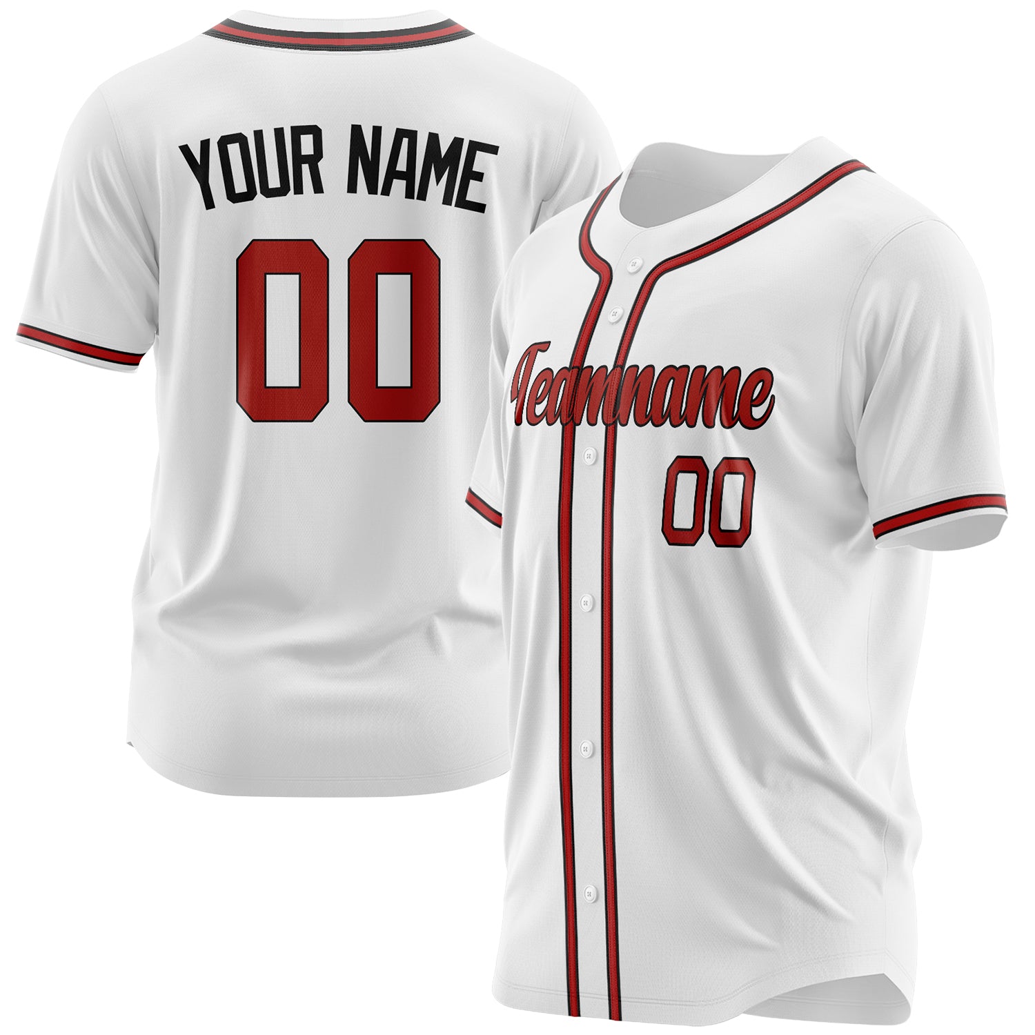 Benutzerdefiniertes Professionelles Weiß Rot Baseballtrikot BB03240607LH365